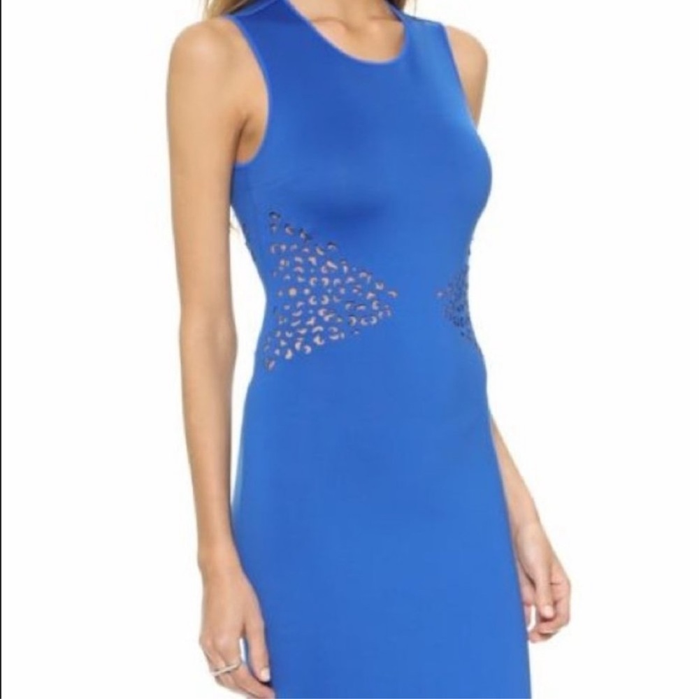 Clover Canyon Blue Scuba Laser Cut Out Dress
